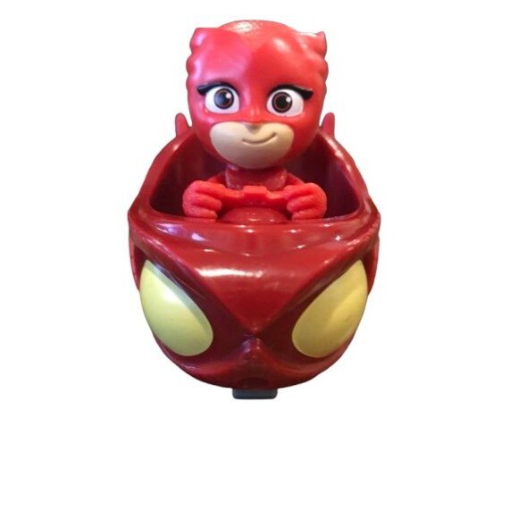 PJ Masks Owlette Owl Glider Red Racer Car Vehicle 3" By Just Play - Picture 1 of 6